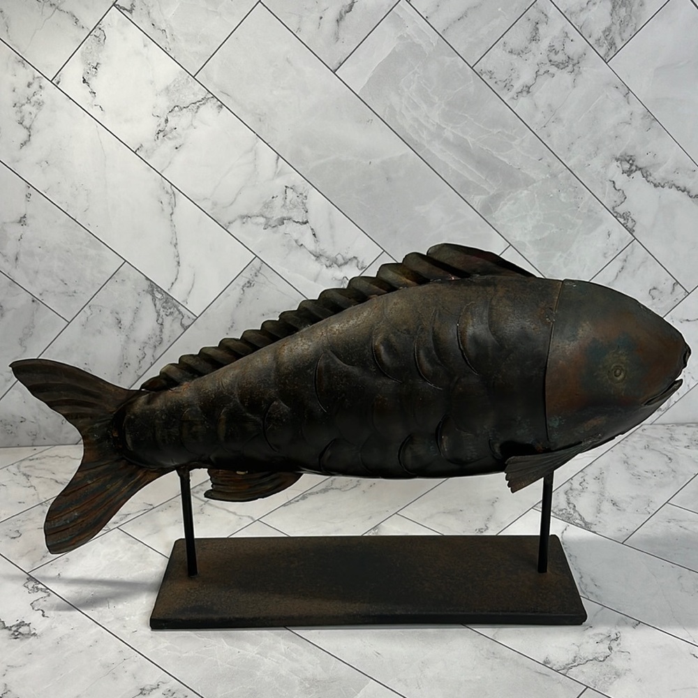 Vintage humuhumunukunukuapuaa Hawaiian State Fish Brass Stand